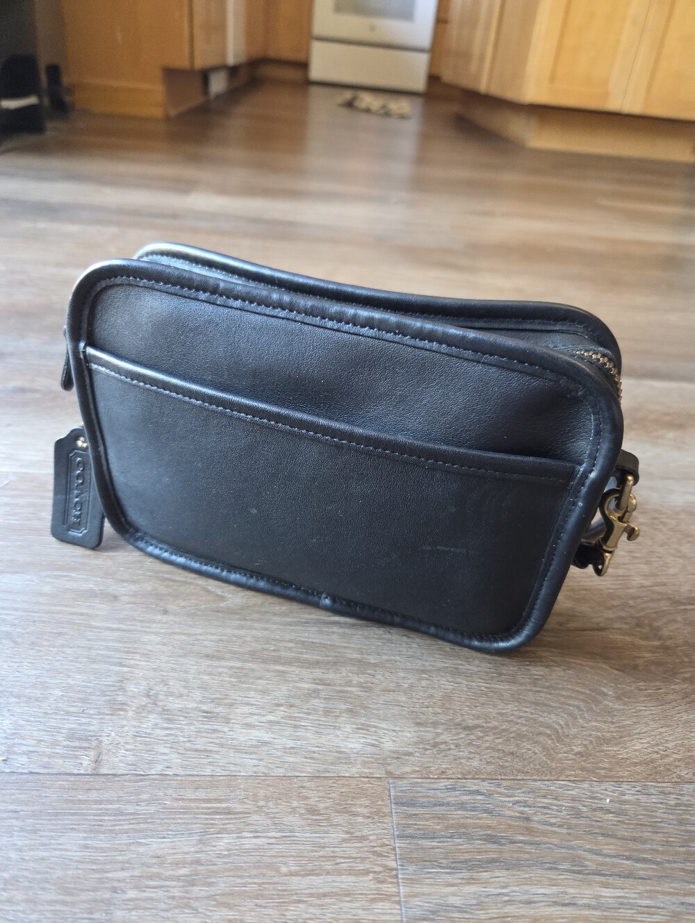 Vintage Coach Carnival Style 9925 Black Leather Bag Crossbody Purse w/Hang Tag - Picture 4 of 14